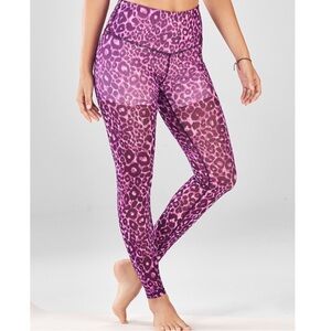 Fabletics | Purple Leopard High-Waisted Pureluxe Mesh Leggings